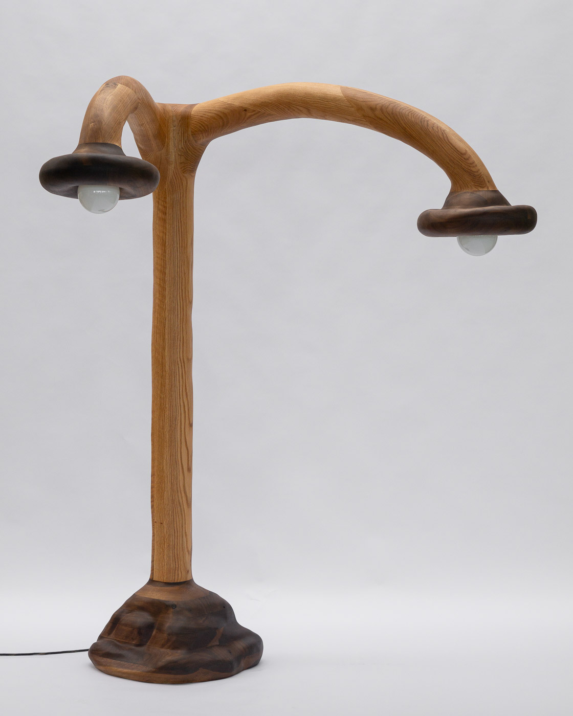 big floor lamp made from wood