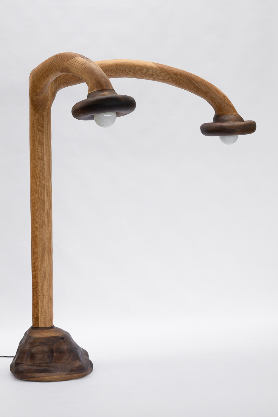 big floor lamp made from wood