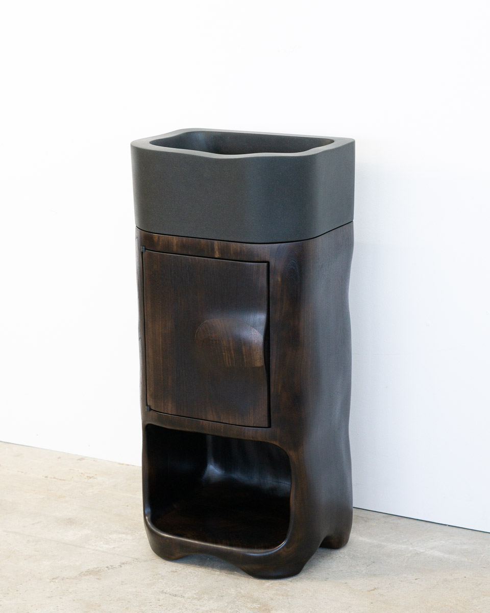 Vanity with sink in walnut