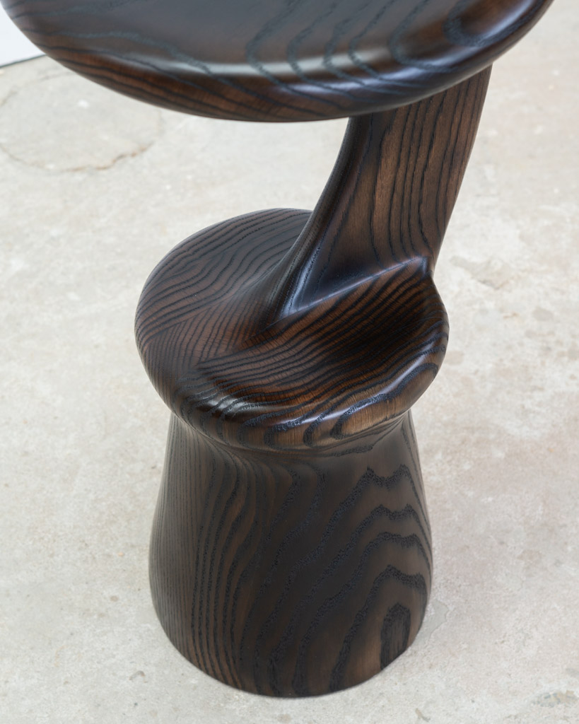 side table in charred oak