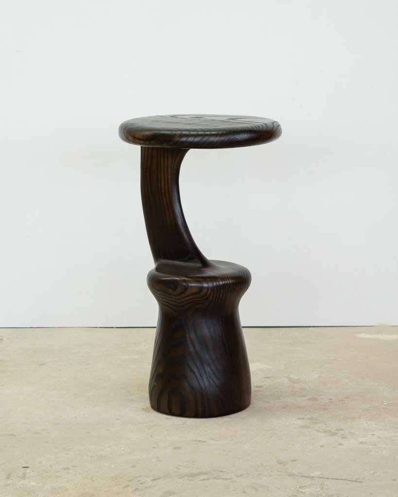 side table in charred oak