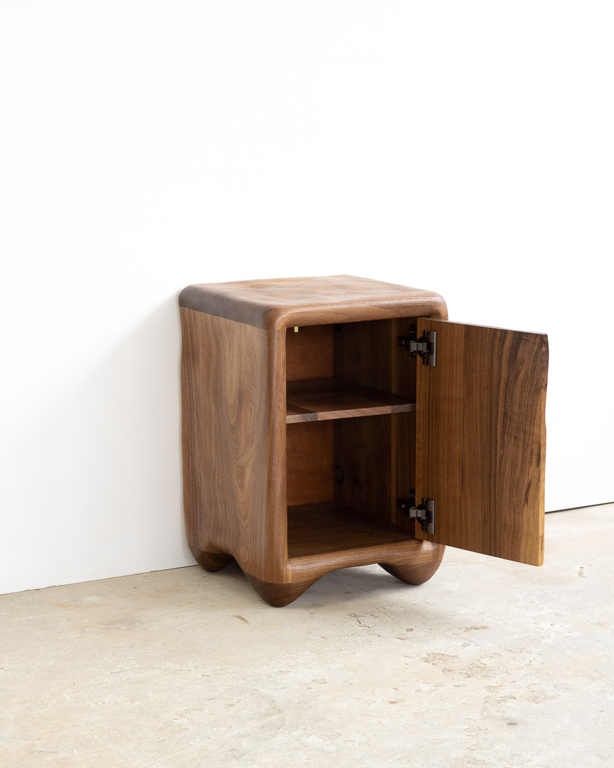 nightstand made of ceramic and walnut