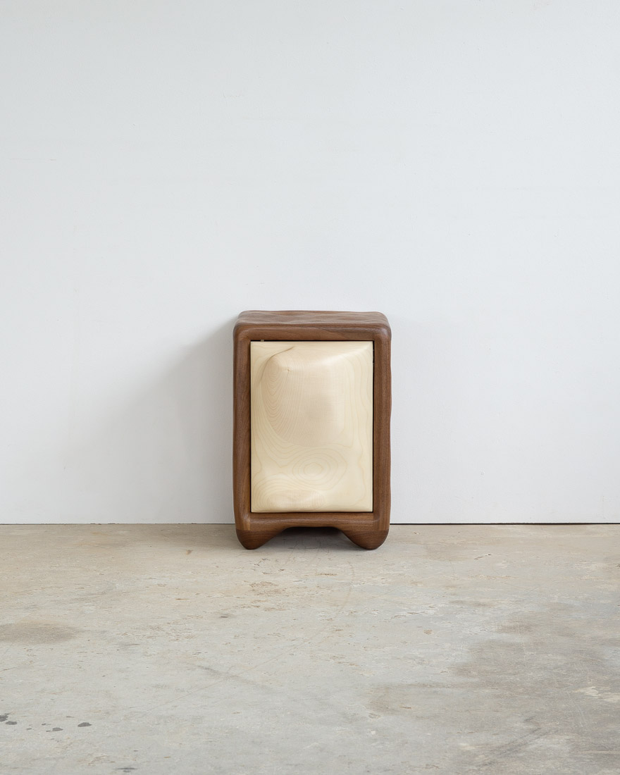 nightstand made of maple and walnut