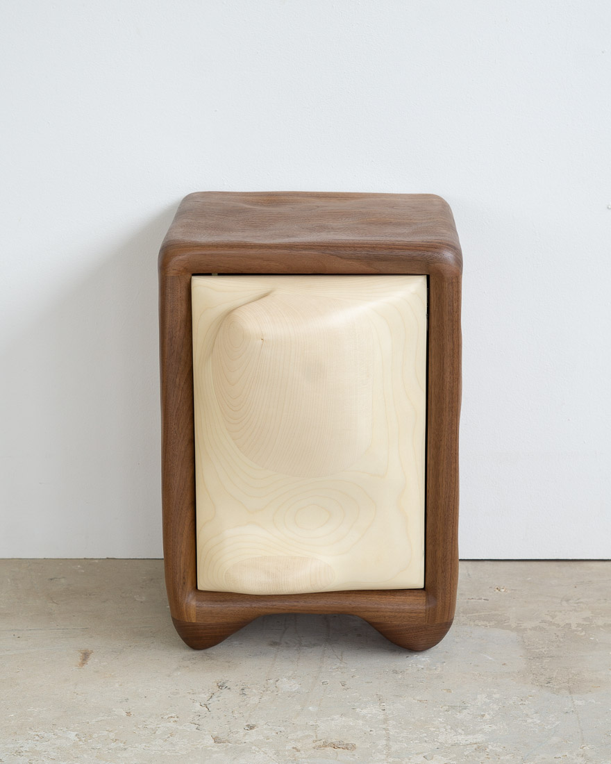 nightstand made of maple and walnut