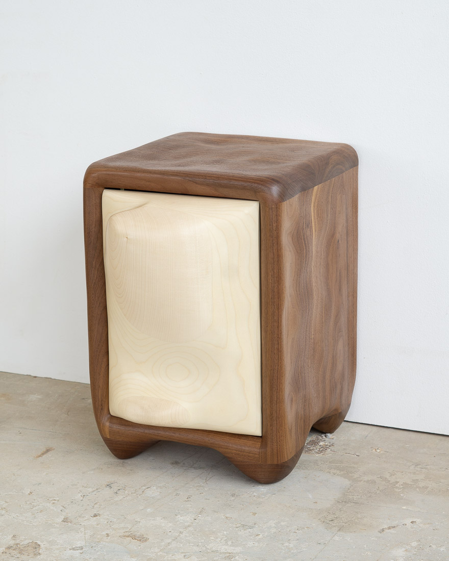 nightstand made of maple and walnut